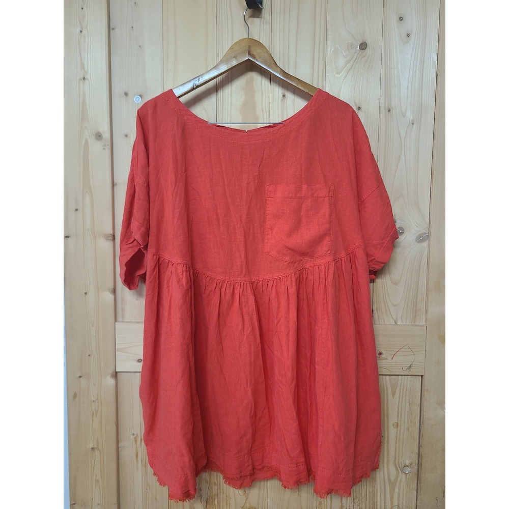 Free People Oversized Red Tunic Top